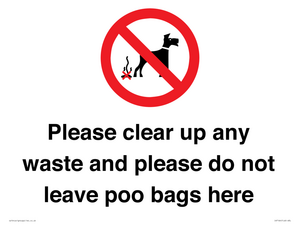 Please clear up any waste and please do not leave poo bags here